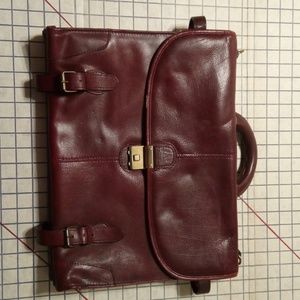 Vinatage avenues in leather red brown briefcase